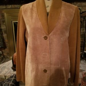 A bronze color suede jacket.